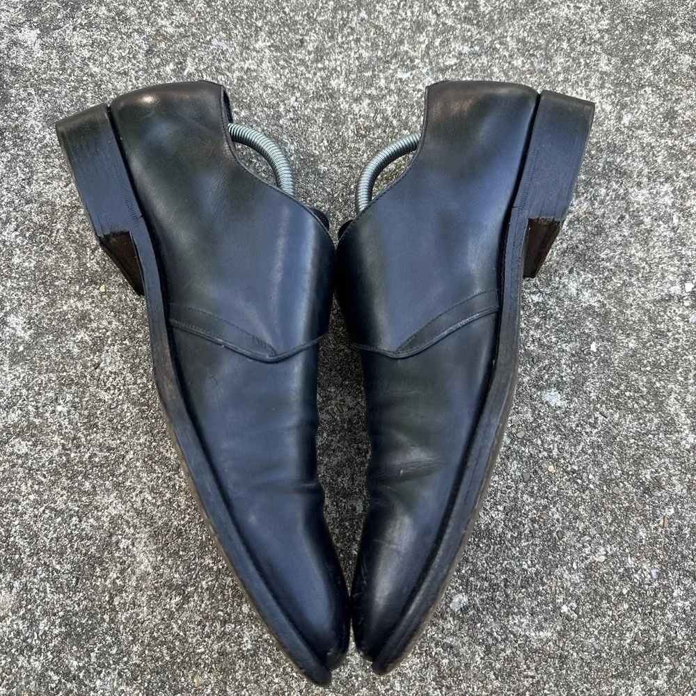Ferragamo Lavorazione Italy Made mens shoes Monk Strips Black Size 11 B (Narrow)
